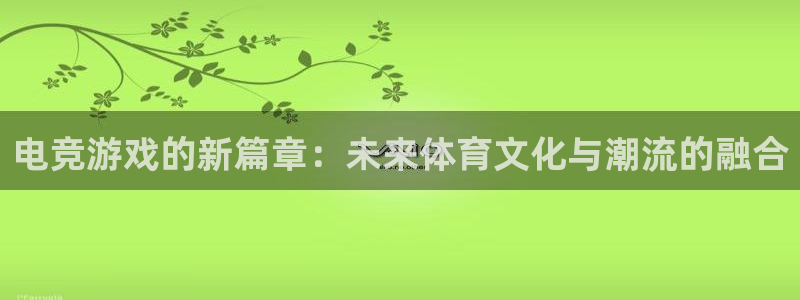 杏鑫登录注册测速：电竞游戏的新篇章：未来体育文化与潮流的融合