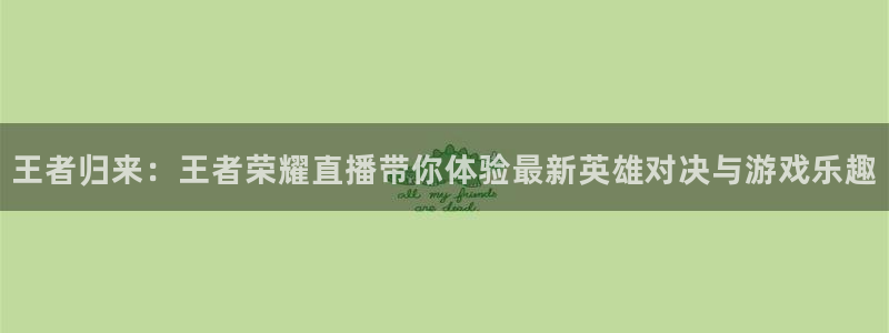 黑白体育足球免费直播：王者归来：王者荣耀直播带你体验最新英雄对决与游戏乐趣